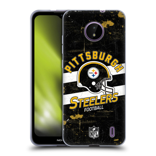 NFL Pittsburgh Steelers Logo Art Helmet Distressed Soft Gel Case for Nokia C10 / C20