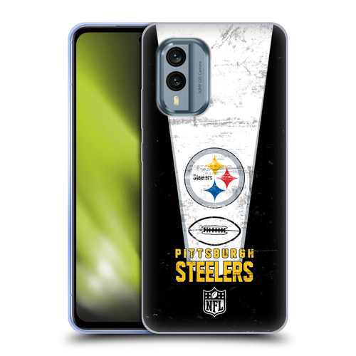 NFL Pittsburgh Steelers Logo Art Banner Soft Gel Case for Nokia X30