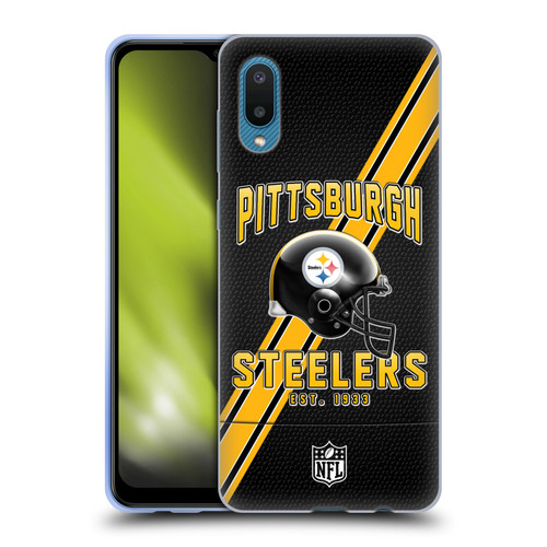 NFL Pittsburgh Steelers Logo Art Football Stripes Soft Gel Case for Samsung Galaxy A02/M02 (2021)