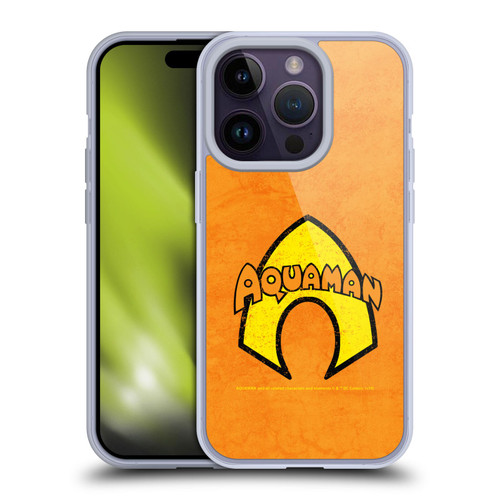 Aquaman DC Comics Logo Classic Distressed Look Soft Gel Case for Apple iPhone 14 Pro