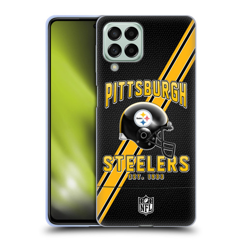 NFL Pittsburgh Steelers Logo Art Football Stripes Soft Gel Case for Samsung Galaxy M53 (2022)