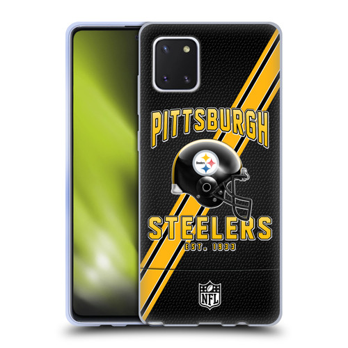NFL Pittsburgh Steelers Logo Art Football Stripes Soft Gel Case for Samsung Galaxy Note10 Lite