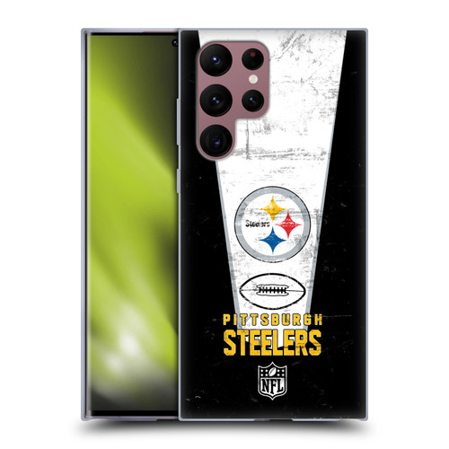 NFL Pittsburgh Steelers Logo Art Banner Soft Gel Case for Samsung Galaxy S22 Ultra 5G