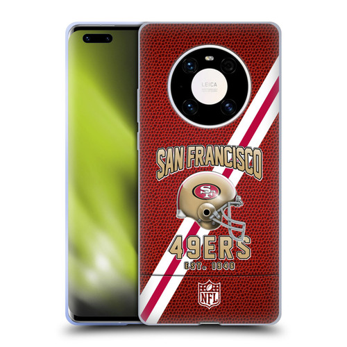 NFL San Francisco 49ers Logo Art Football Stripes Soft Gel Case for Huawei Mate 40 Pro 5G