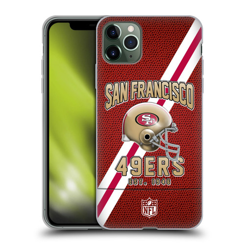 NFL San Francisco 49ers Logo Art Football Stripes Soft Gel Case for Apple iPhone 11 Pro Max