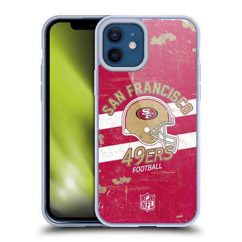 NFL San Francisco 49ers Logo Art Helmet Distressed Soft Gel Case for Apple iPhone 12 / iPhone 12 Pro