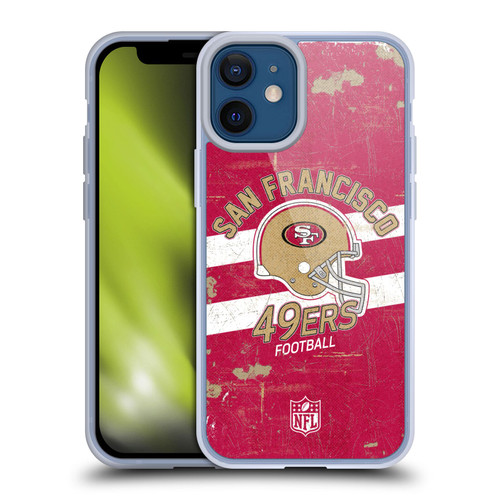 NFL San Francisco 49ers Logo Art Helmet Distressed Soft Gel Case for Apple iPhone 12 Mini