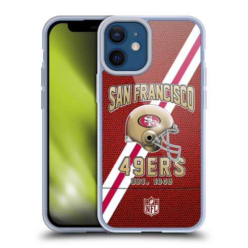 NFL San Francisco 49ers Logo Art Football Stripes Soft Gel Case for Apple iPhone 12 Mini