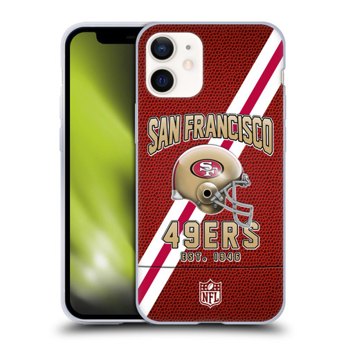 NFL San Francisco 49ers Logo Art Football Stripes Soft Gel Case for Apple iPhone 12 Mini