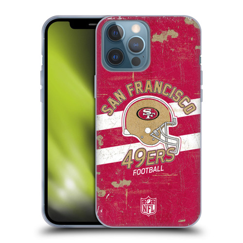NFL San Francisco 49ers Logo Art Helmet Distressed Soft Gel Case for Apple iPhone 13 Pro Max