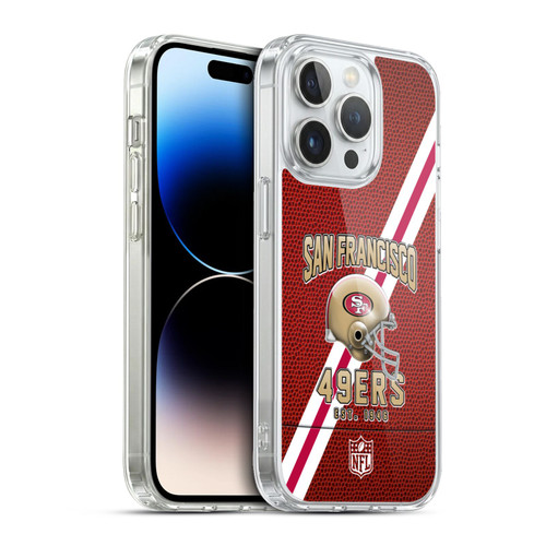 NFL San Francisco 49ers Logo Art Football Stripes Soft Gel Case for Apple iPhone 13 Pro
