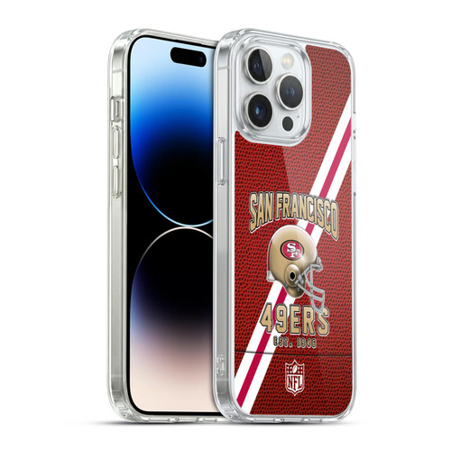 NFL San Francisco 49ers Logo Art Football Stripes Soft Gel Case for Apple iPhone 14 Pro Max