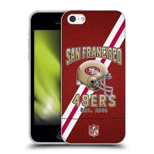NFL San Francisco 49ers Logo Art Football Stripes Soft Gel Case for Apple iPhone 5c