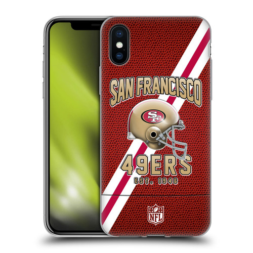 NFL San Francisco 49ers Logo Art Football Stripes Soft Gel Case for Apple iPhone X / iPhone XS