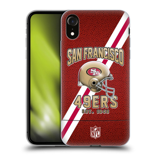 NFL San Francisco 49ers Logo Art Football Stripes Soft Gel Case for Apple iPhone XR