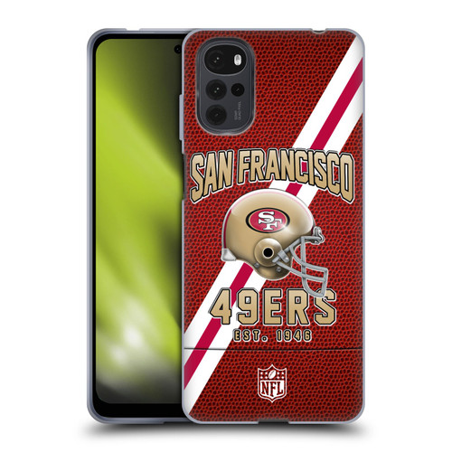 NFL San Francisco 49ers Logo Art Football Stripes Soft Gel Case for Motorola Moto G22
