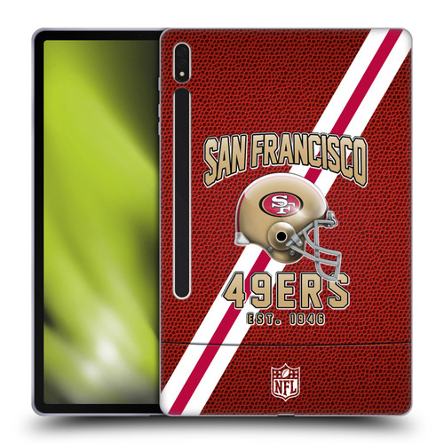 NFL San Francisco 49ers Logo Art Football Stripes Soft Gel Case for Samsung Galaxy Tab S8 Plus