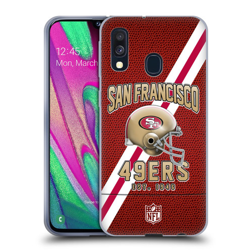 NFL San Francisco 49ers Logo Art Football Stripes Soft Gel Case for Samsung Galaxy A40 (2019)