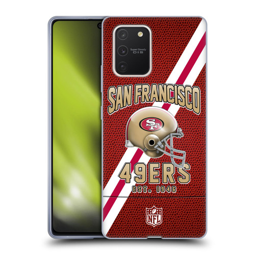 NFL San Francisco 49ers Logo Art Football Stripes Soft Gel Case for Samsung Galaxy S10 Lite
