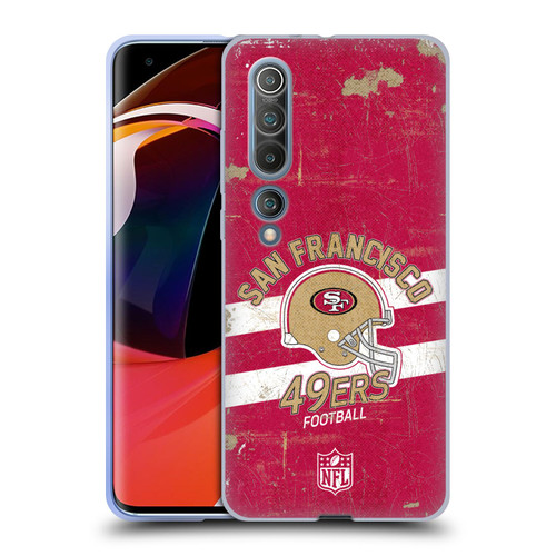 NFL San Francisco 49ers Logo Art Helmet Distressed Soft Gel Case for Xiaomi Mi 10 5G / Mi 10 Pro 5G
