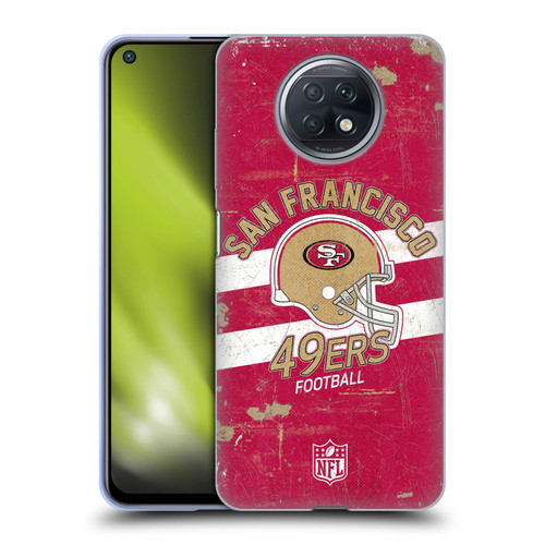 NFL San Francisco 49ers Logo Art Helmet Distressed Soft Gel Case for Xiaomi Redmi Note 9T 5G