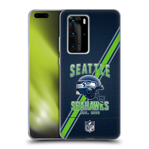 NFL Seattle Seahawks Logo Art Football Stripes Soft Gel Case for Huawei P40 Pro / P40 Pro Plus 5G