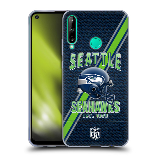 NFL Seattle Seahawks Logo Art Football Stripes Soft Gel Case for Huawei P40 lite E