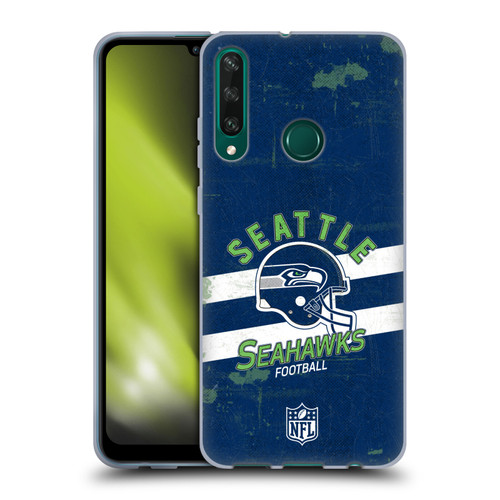 NFL Seattle Seahawks Logo Art Helmet Distressed Soft Gel Case for Huawei Y6p