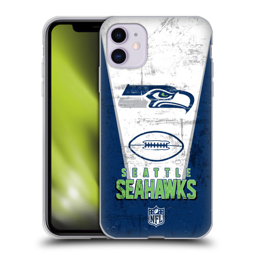 NFL Seattle Seahawks Logo Art Banner Soft Gel Case for Apple iPhone 11