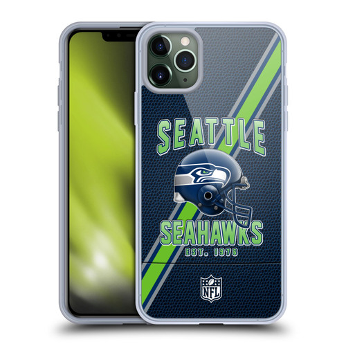NFL Seattle Seahawks Logo Art Football Stripes Soft Gel Case for Apple iPhone 11 Pro Max