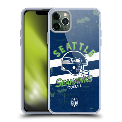 NFL Seattle Seahawks Logo Art Helmet Distressed Soft Gel Case for Apple iPhone 11 Pro Max