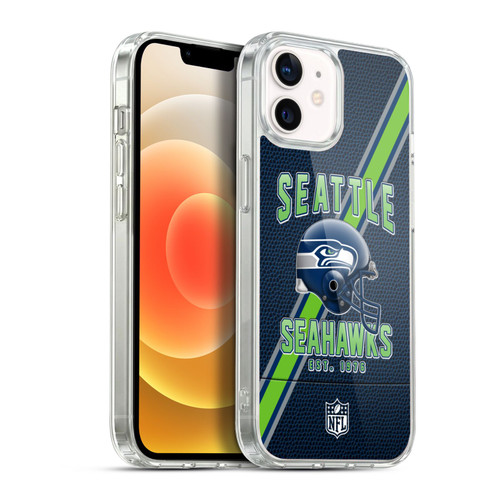 NFL Seattle Seahawks Logo Art Football Stripes Soft Gel Case for Apple iPhone 12 / iPhone 12 Pro & MagSafe