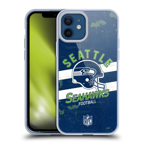 NFL Seattle Seahawks Logo Art Helmet Distressed Soft Gel Case for Apple iPhone 12 / iPhone 12 Pro