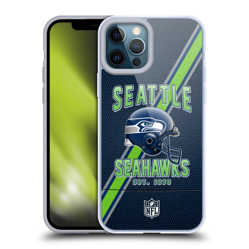 NFL Seattle Seahawks Logo Art Football Stripes Soft Gel Case for Apple iPhone 12 Pro Max