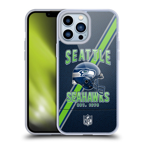 NFL Seattle Seahawks Logo Art Football Stripes Soft Gel Case for Apple iPhone 13 Pro Max