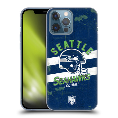 NFL Seattle Seahawks Logo Art Helmet Distressed Soft Gel Case for Apple iPhone 13 Pro Max