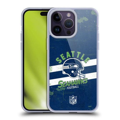 NFL Seattle Seahawks Logo Art Helmet Distressed Soft Gel Case for Apple iPhone 14 Pro Max