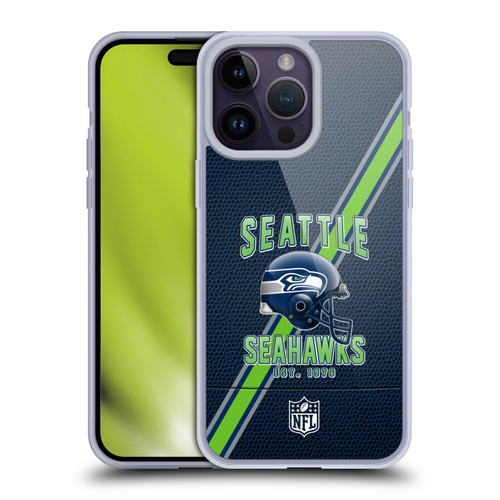 NFL Seattle Seahawks Logo Art Football Stripes Soft Gel Case for Apple iPhone 14 Pro Max