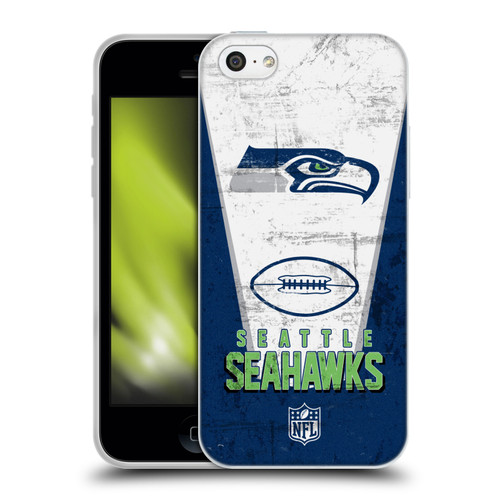 NFL Seattle Seahawks Logo Art Banner Soft Gel Case for Apple iPhone 5c