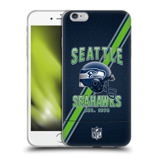 NFL Seattle Seahawks Logo Art Football Stripes Soft Gel Case for Apple iPhone 6 Plus / iPhone 6s Plus