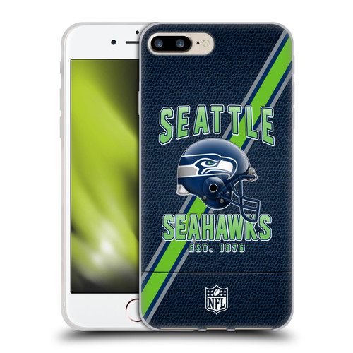 NFL Seattle Seahawks Logo Art Football Stripes Soft Gel Case for Apple iPhone 7 Plus / iPhone 8 Plus