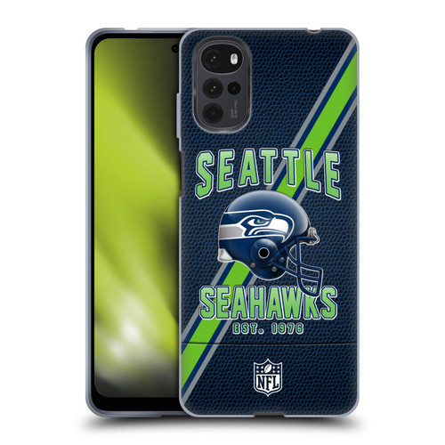 NFL Seattle Seahawks Logo Art Football Stripes Soft Gel Case for Motorola Moto G22