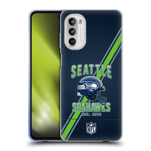 NFL Seattle Seahawks Logo Art Football Stripes Soft Gel Case for Motorola Moto G52