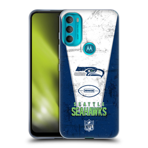 NFL Seattle Seahawks Logo Art Banner Soft Gel Case for Motorola Moto G71 5G