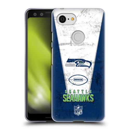 NFL Seattle Seahawks Logo Art Banner Soft Gel Case for Google Pixel 3