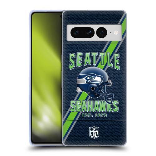 NFL Seattle Seahawks Logo Art Football Stripes Soft Gel Case for Google Pixel 7 Pro