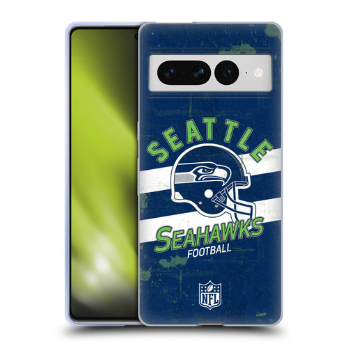 NFL Seattle Seahawks Logo Art Helmet Distressed Soft Gel Case for Google Pixel 7 Pro