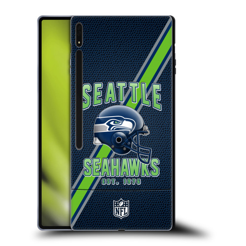 NFL Seattle Seahawks Logo Art Football Stripes Soft Gel Case for Samsung Galaxy Tab S8 Ultra