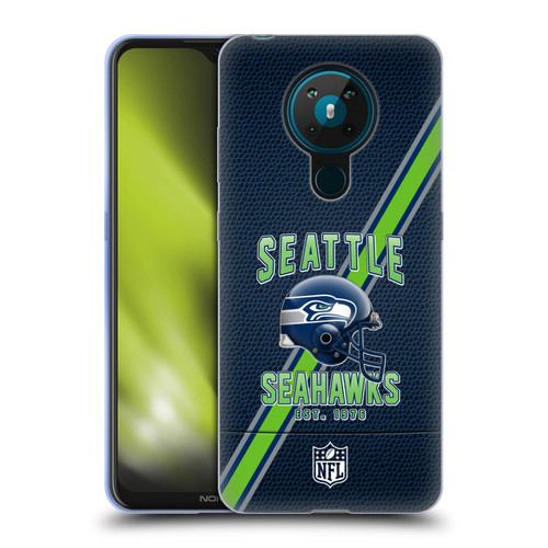 NFL Seattle Seahawks Logo Art Football Stripes Soft Gel Case for Nokia 5.3