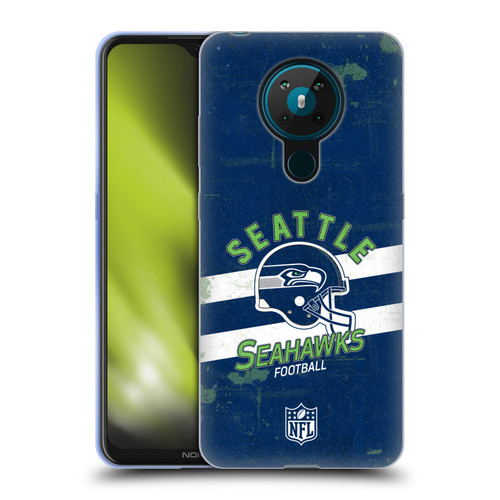 NFL Seattle Seahawks Logo Art Helmet Distressed Soft Gel Case for Nokia 5.3